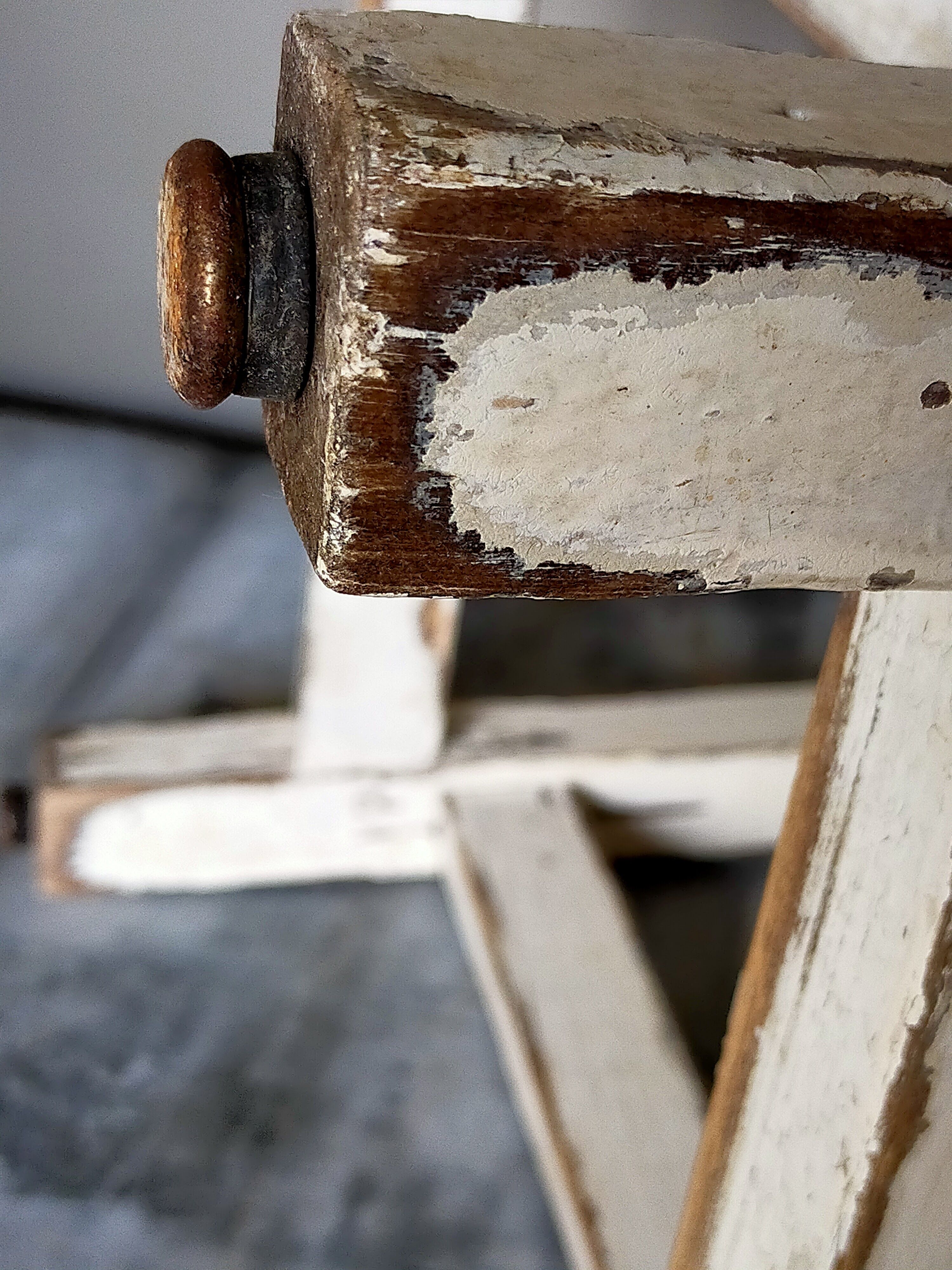 Old patinated workshop stool