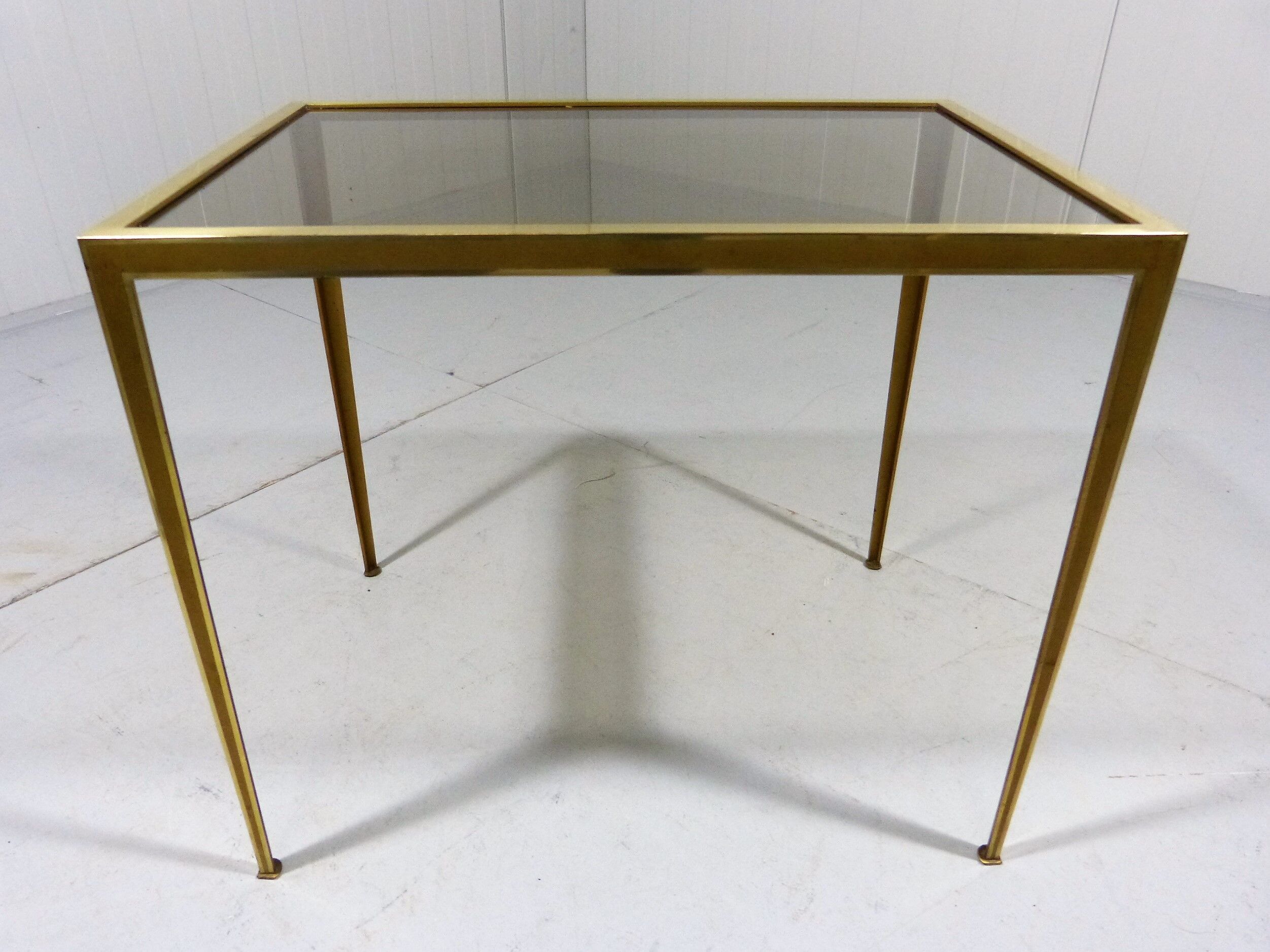Set nesting tables in brass & glass by Deutsche Vereinigte Werkstätten