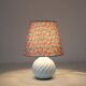 Recycled vintage lamp — twisted blue ceramic base, floral shade