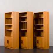 Ib Kofod Larsen Danish oak 3 modules bookshelf vinyl records shelves for Faarup, Denmark, 80s