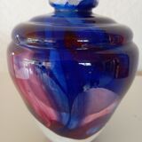 Vase signed Pierre Gallou glassware of art of Amboise