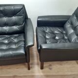 Pair of leather chairs Danish