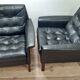 Pair of leather Danish chairs