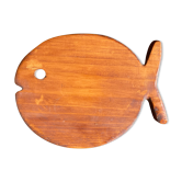 Plateau poisson en bois dessous de plat planche à découper