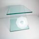 Z-shaped tempered glass side table
