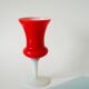 Orange-red opaline vase, 1960, 23 x 11 cm