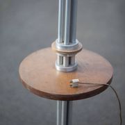 Art deco floor lamp, art deco floor lamp, wood and aluminum lamp, interior decoration