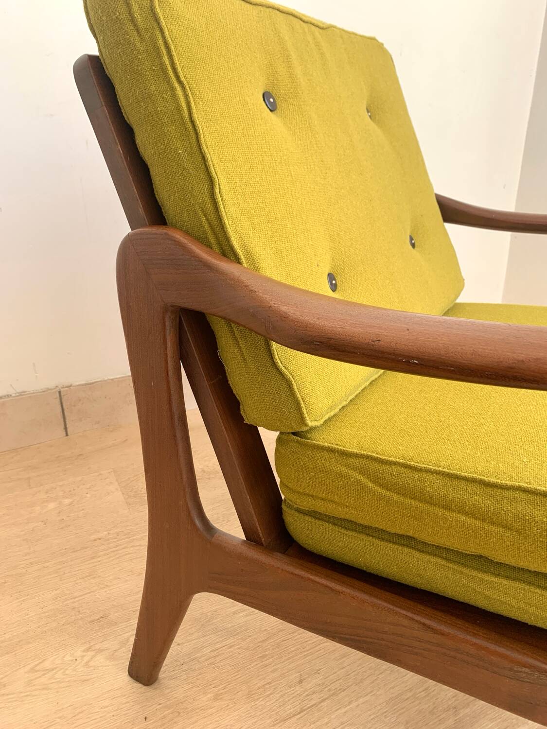 Scandinavian armchair in solid teak