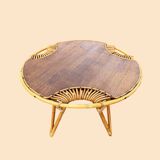 Janine Abraham Rattan Tripod Coffee Table