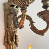 Pair of Mid-19th Century Napoleon III 2-Branch Gilt Bronze Candle Sconces