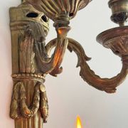 Pair of Mid-19th Century Napoleon III 2-Branch Gilt Bronze Candle Sconces