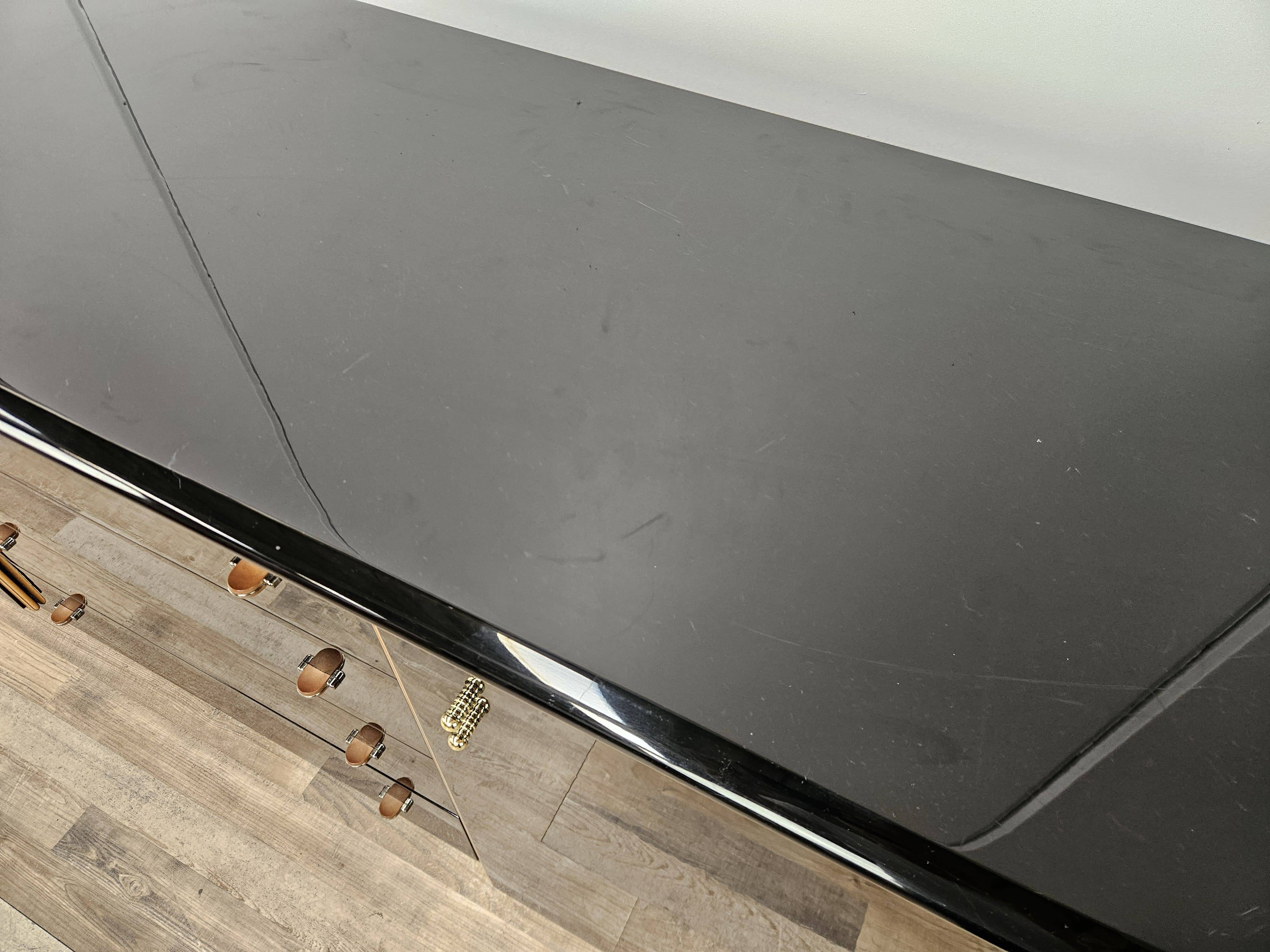 1970s Pierre Cardin sideboard in black lacquered wood