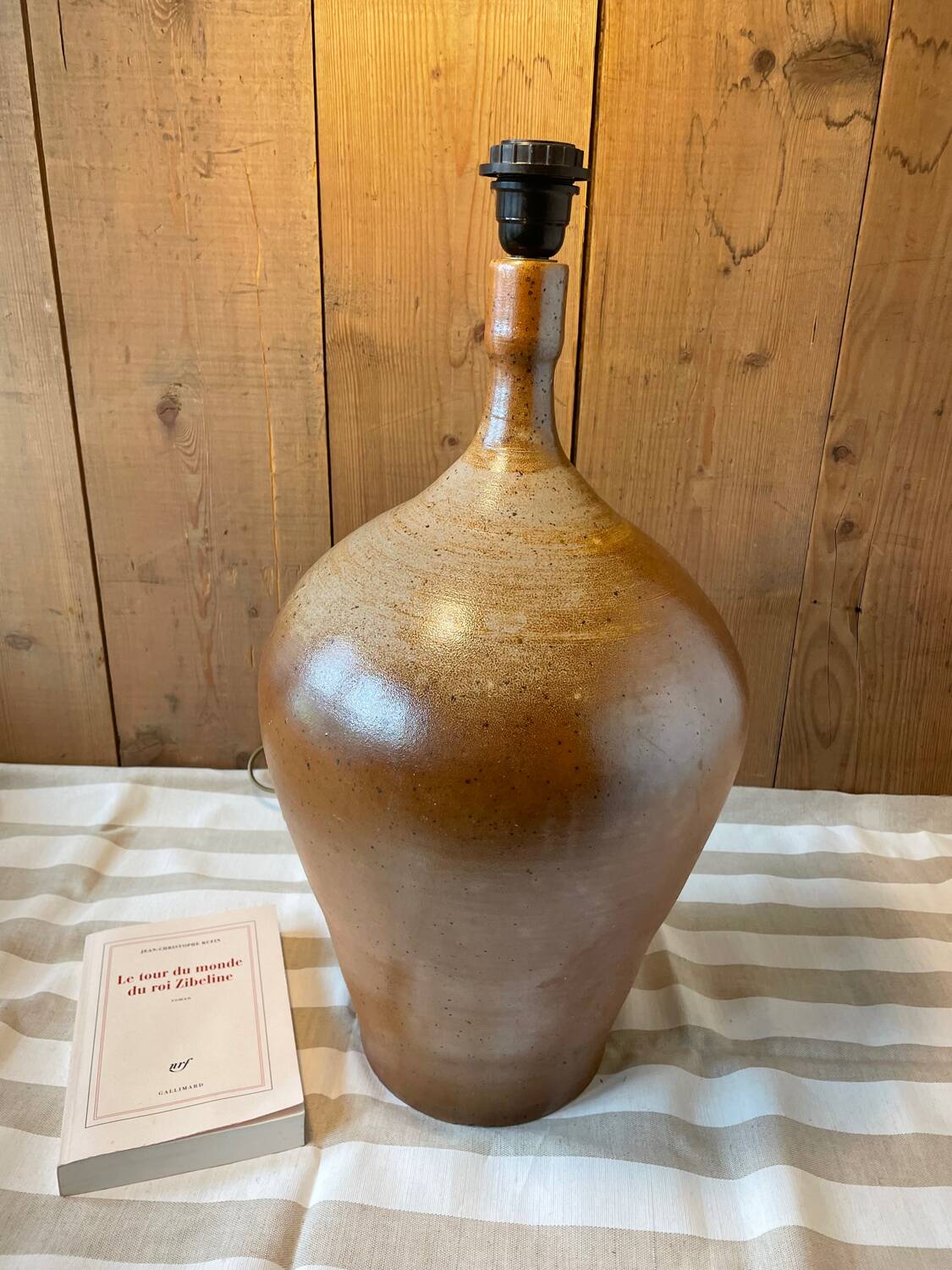 Large vintage 1970s stoneware lamp base