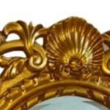 Golden round mirror