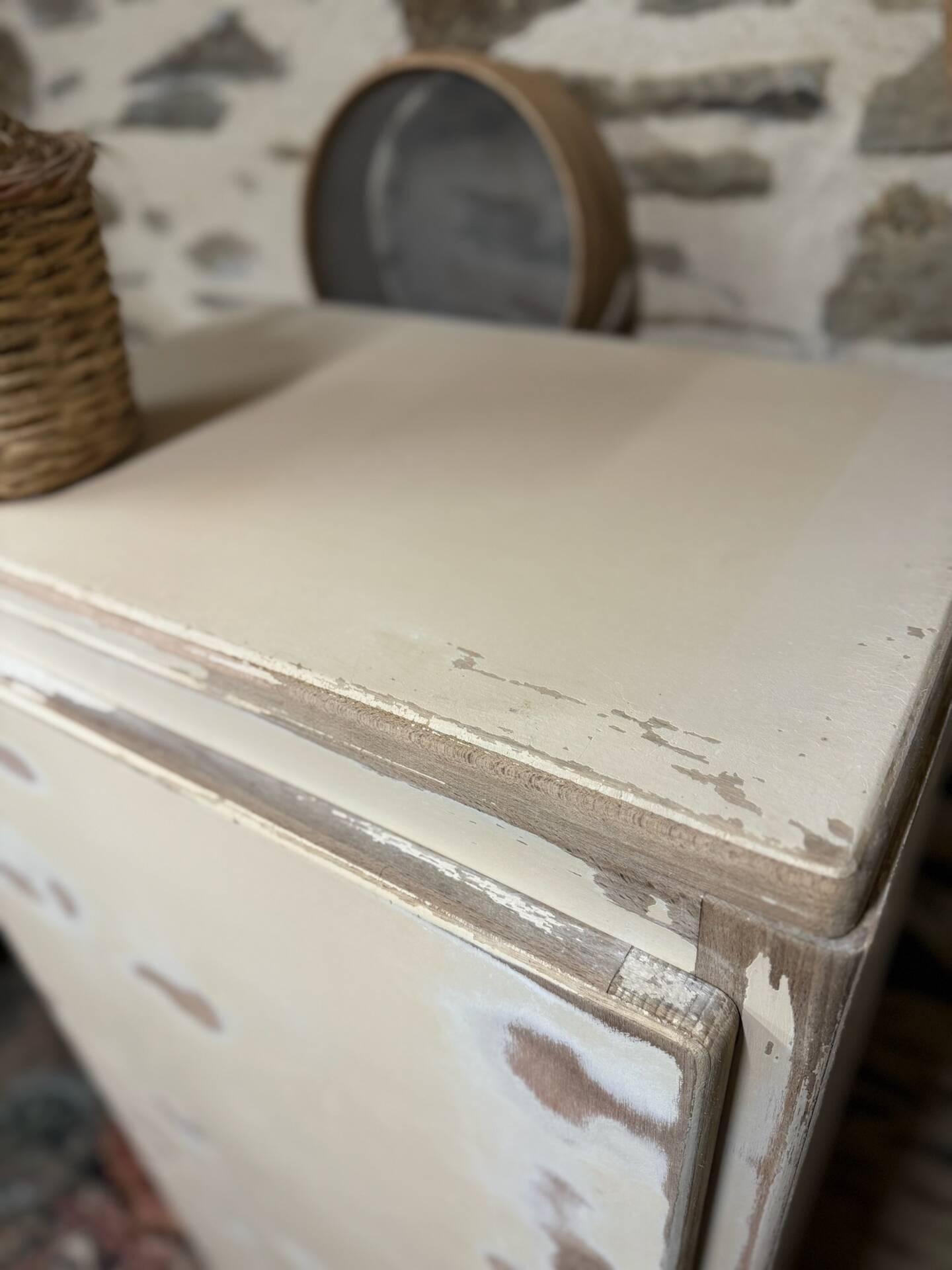 Small one-door Art Deco cabinet with a patina.
