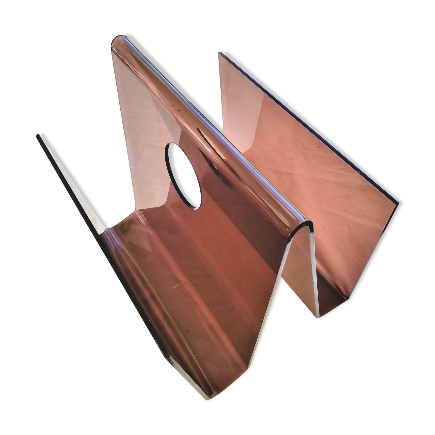 Plexiglass magazine door in brown smoke color from 1970