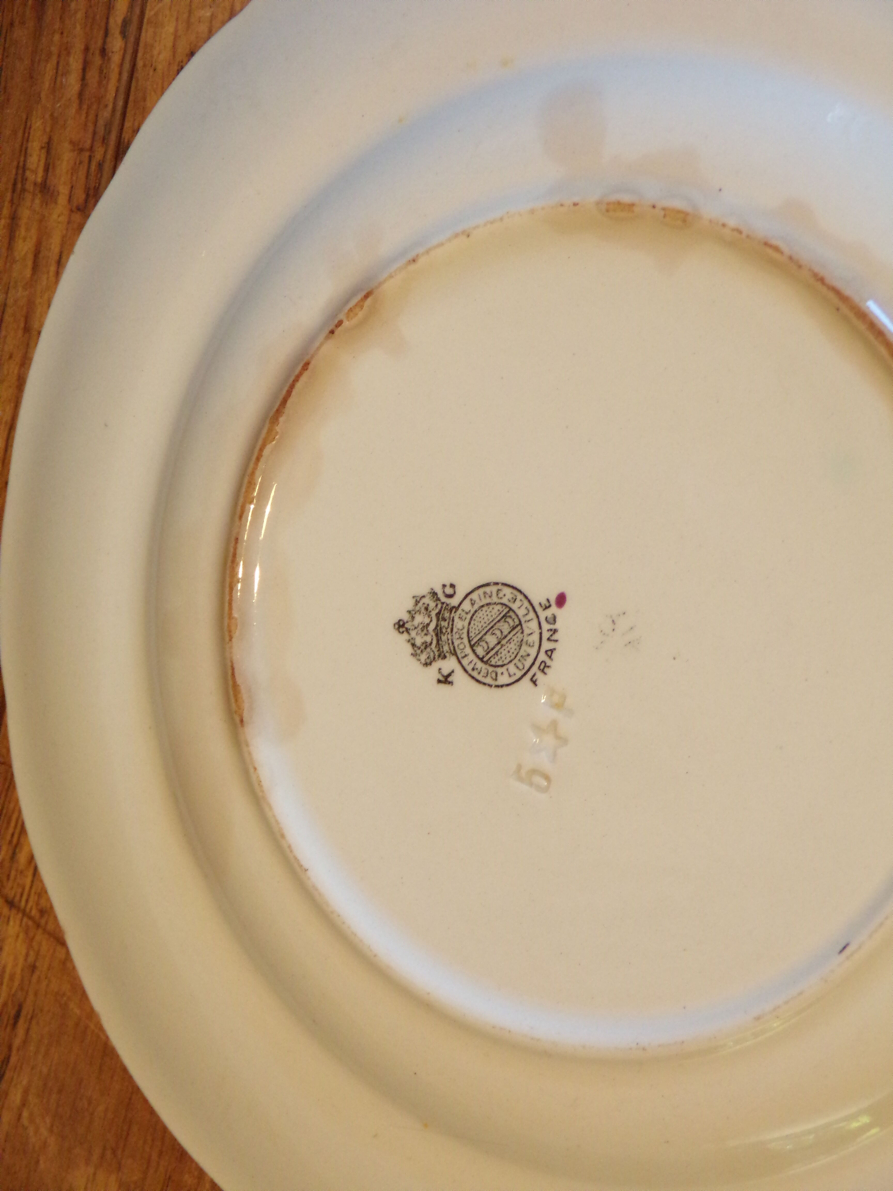 Set 8 lunéville KG Old Lamppost dessert plates