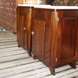 Pair of Vintage 1940 bedside tables with marble.