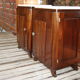 Pair of Vintage 1940 bedside tables with marble.