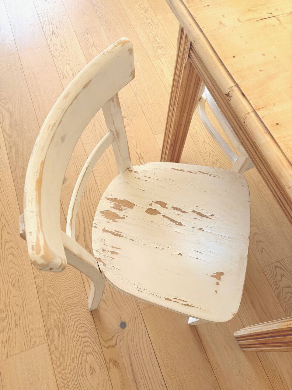 Art Deco sanded raw wood table