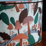 Scandinavian style fabric lampshade table lamp on sandstone base