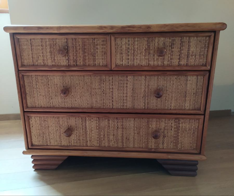 Wicker rattan chest of drawers