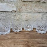 Set of 4 cut crystal whisky glasses from Cristal de Vannes