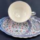 Lunch toast cup and its large earthenware saucer from Gien, Cashmere decor