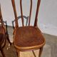 set of 3 curved wooden bistro chairs with patterns