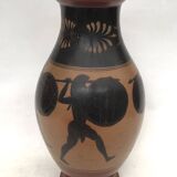 Reproduction of a Greek Attic-style black-figure vase depicting warriors