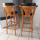 Paire de tabourets de bar bistrot vintage