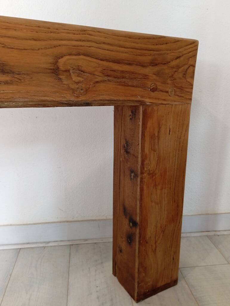 Minimalist solid oak console