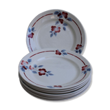 Set of 8 flat ceramic plates