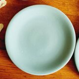 10 assiettes à desserts en céramique bleu Longchamp