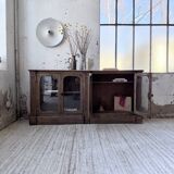 Enfilade display cabinet, solid oak, 1920.