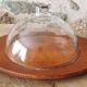 Vintage Cheese Dome, wooden platter 1960