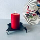 Brutalist iron candle holder
