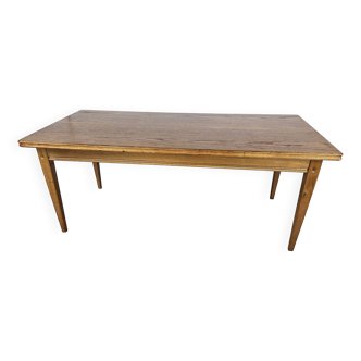 Rectangular coffee table in beech and oak from the 70s