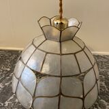 Suspension mother-of-pearl and brass diam 25 cm