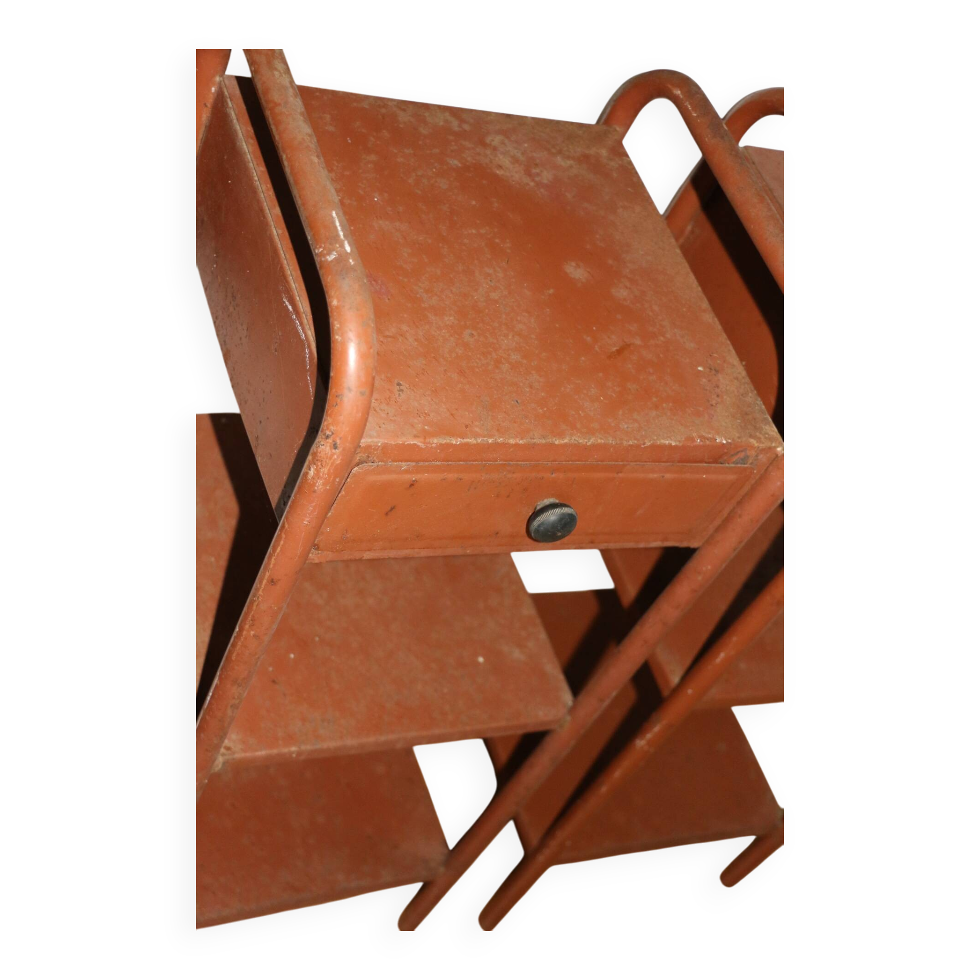Paire de chevets d’internat métal 1960