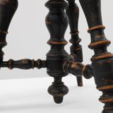 Art Deco adjustable piano stool with original upholstery, France 1920s