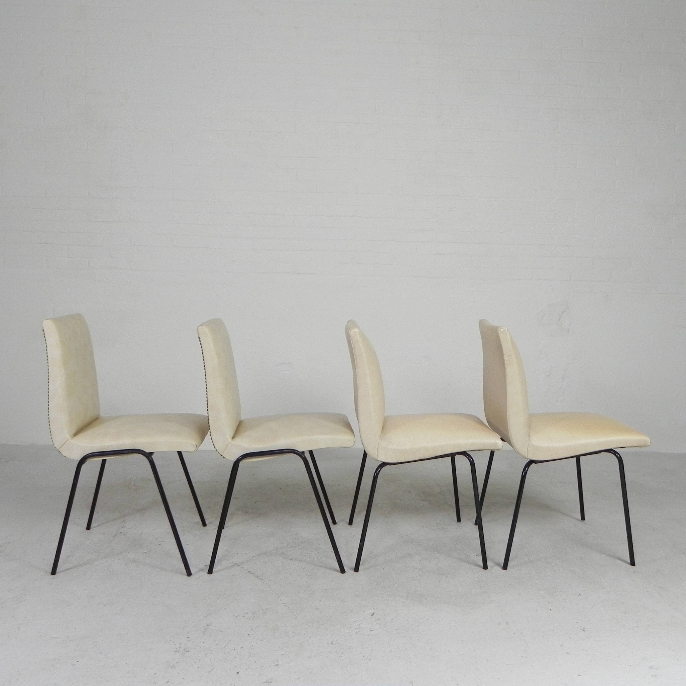 Set of 4 Meurop chairs by Pierre Guariche, 1950s