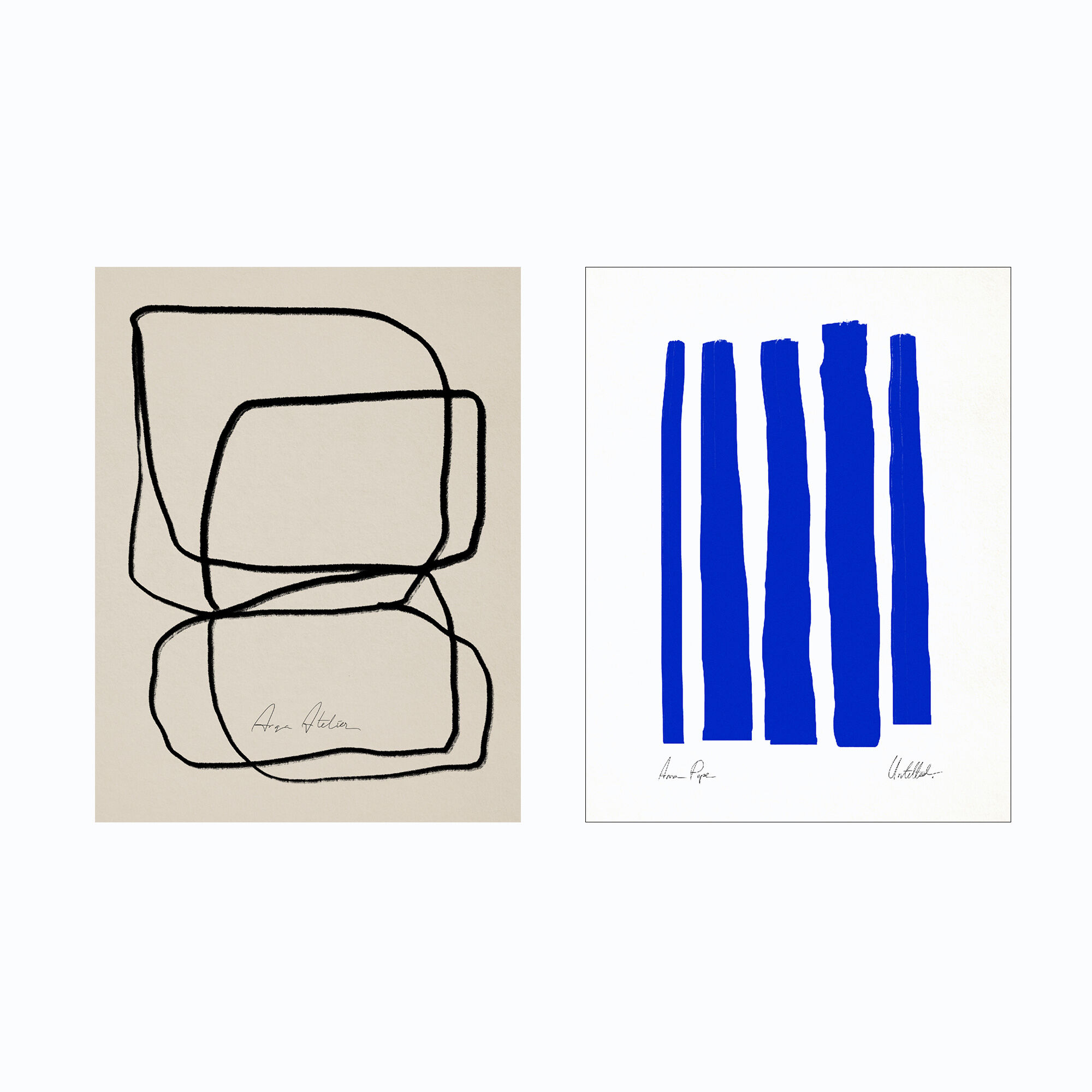 Pair of giclee prints, abstract wall art set of two, 50x70cm