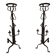 Important Pair of Gothic Wrought Iron Andirons with Fleur-de-Lis