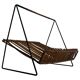 Mid-century black metal and rattan magazine rack, 1960, Italy