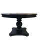 Table circulaire en bois noirci, pied central balustre
