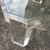 Table basse octogonale Lucite David Lange années 1970