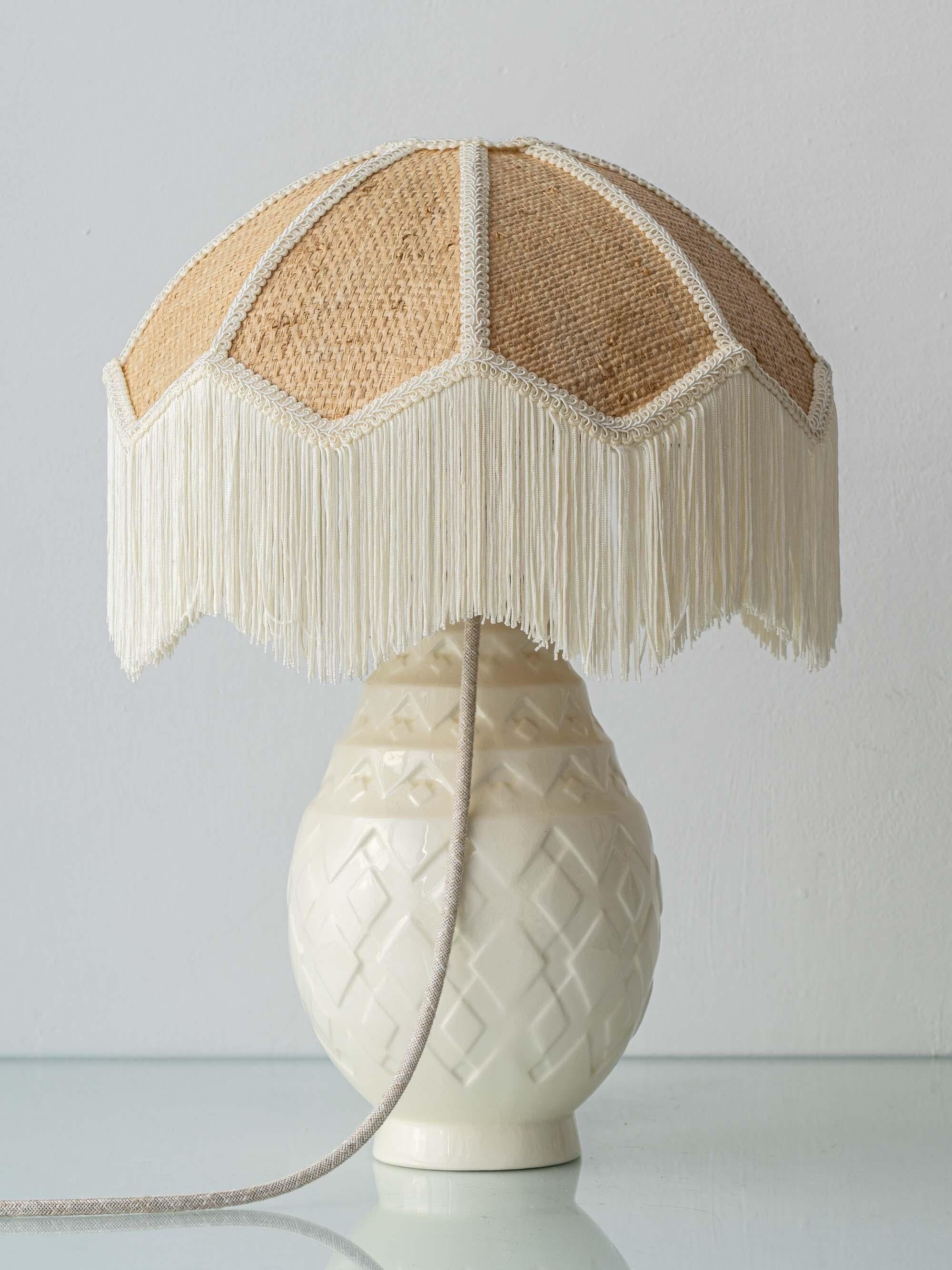 Art Deco "Pineapple" Lamp, Charles Catteau for Boch Frères Keramis, c. 1925