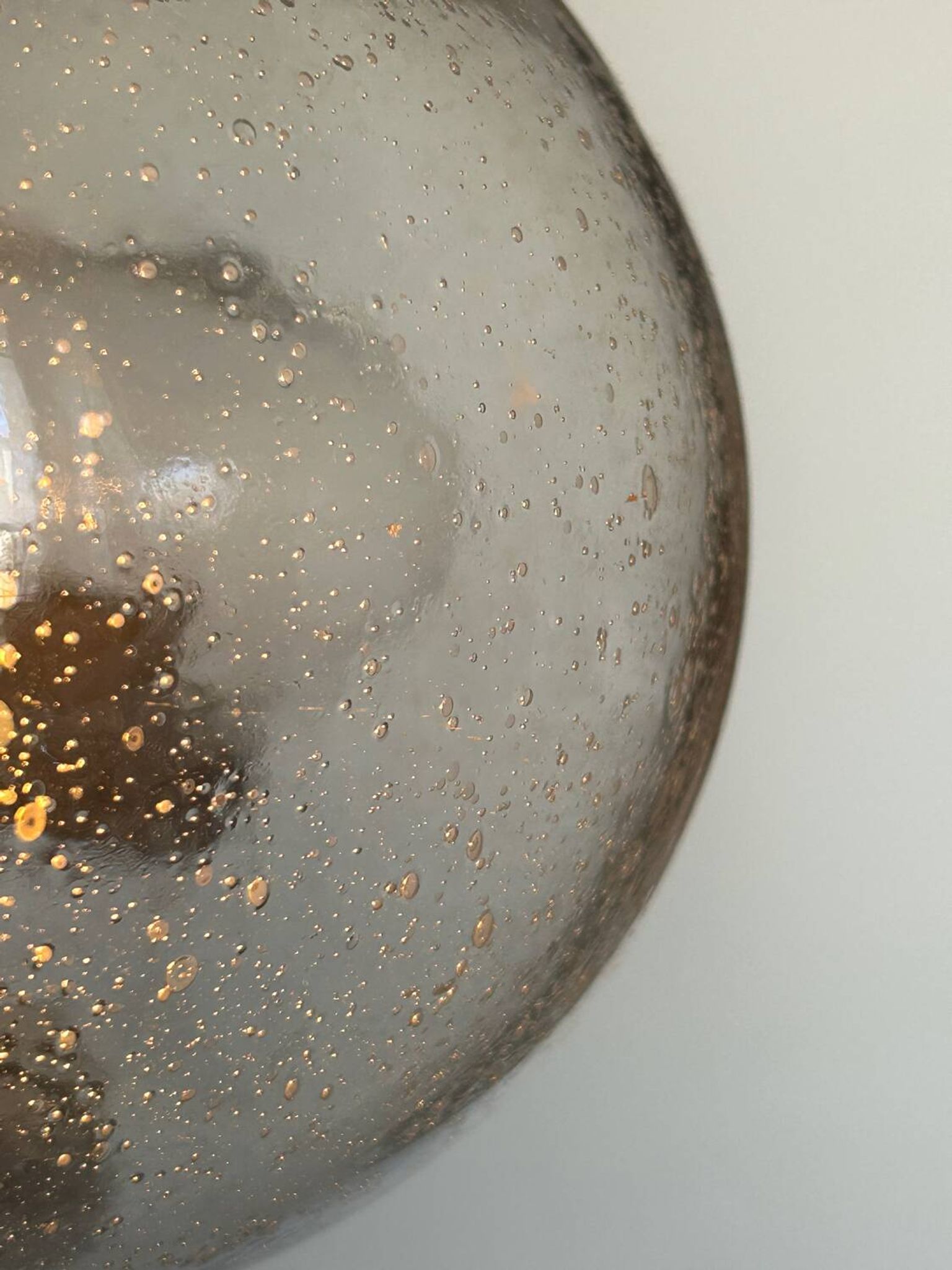 Pair of vintage wall lights, copper and bubbled glass, BEGA Germany 1970