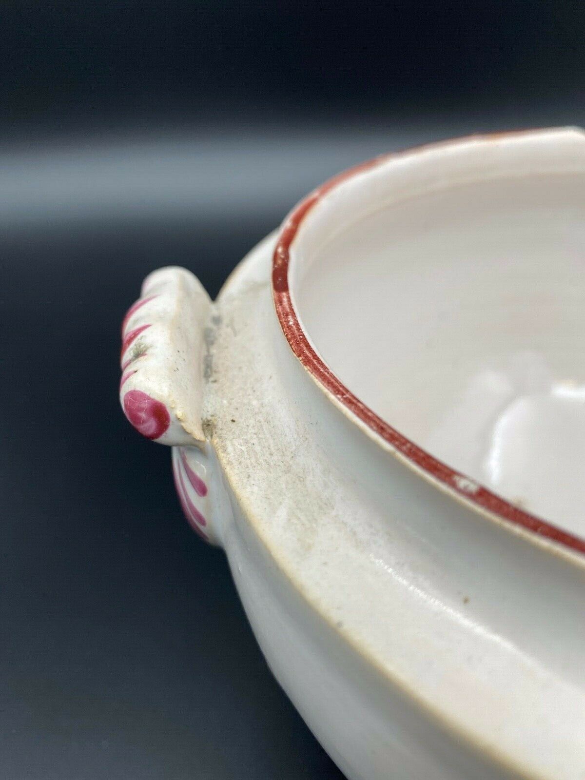 Soupiere faience of east Luneville with decor floral catches xix eme